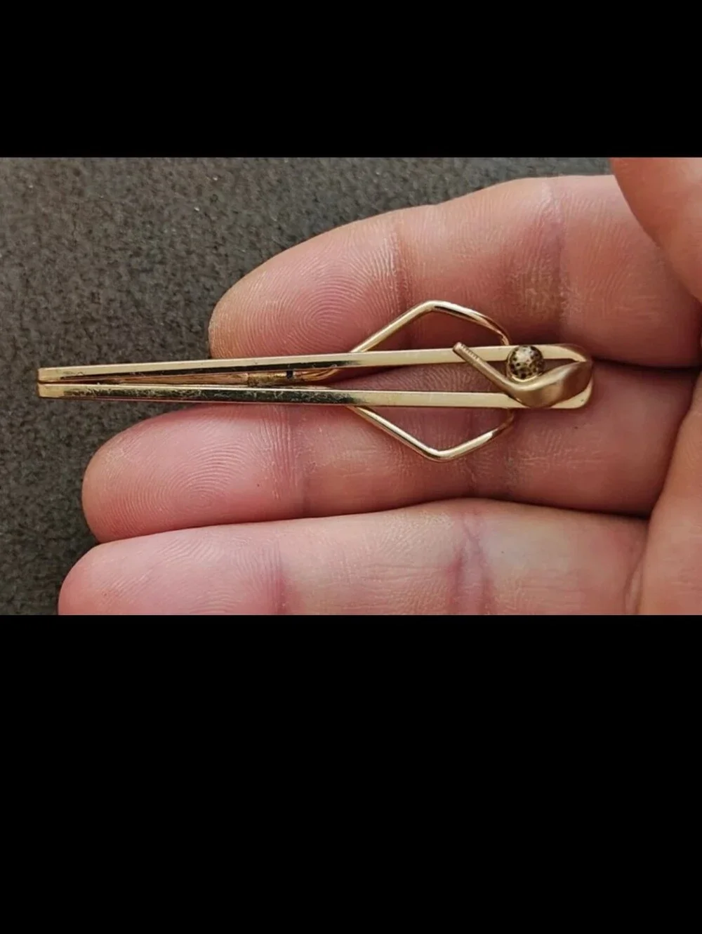 1950s Swank Golf Ball & Club Gold Tone Tie Clip.